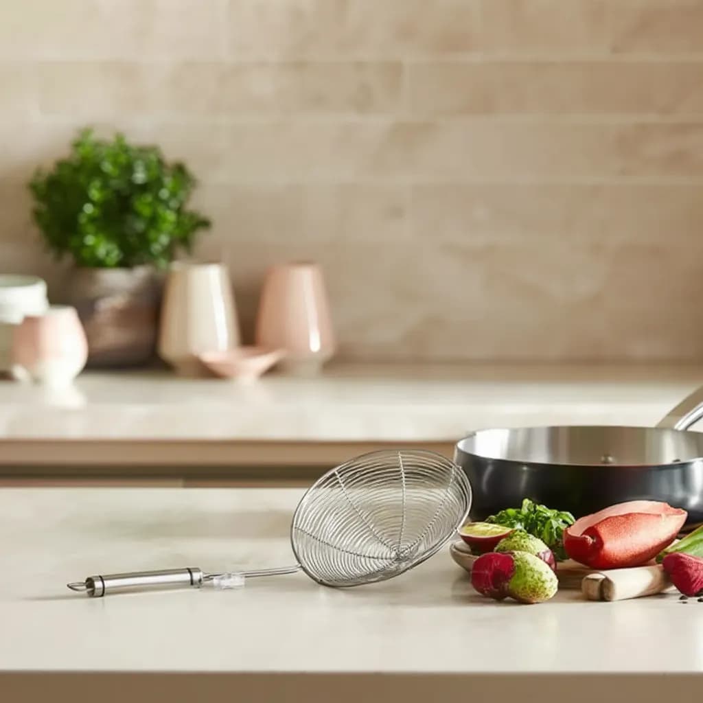 Metal Skimmer Strainer - Silver - Kitchen essentials
