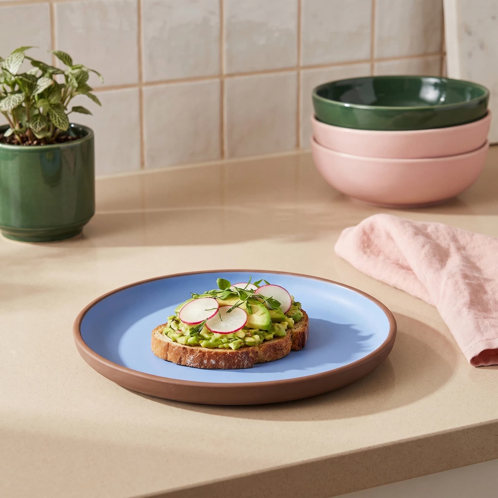 Melamine Dinner Plate - Blue & Brown - Kitchen essentials