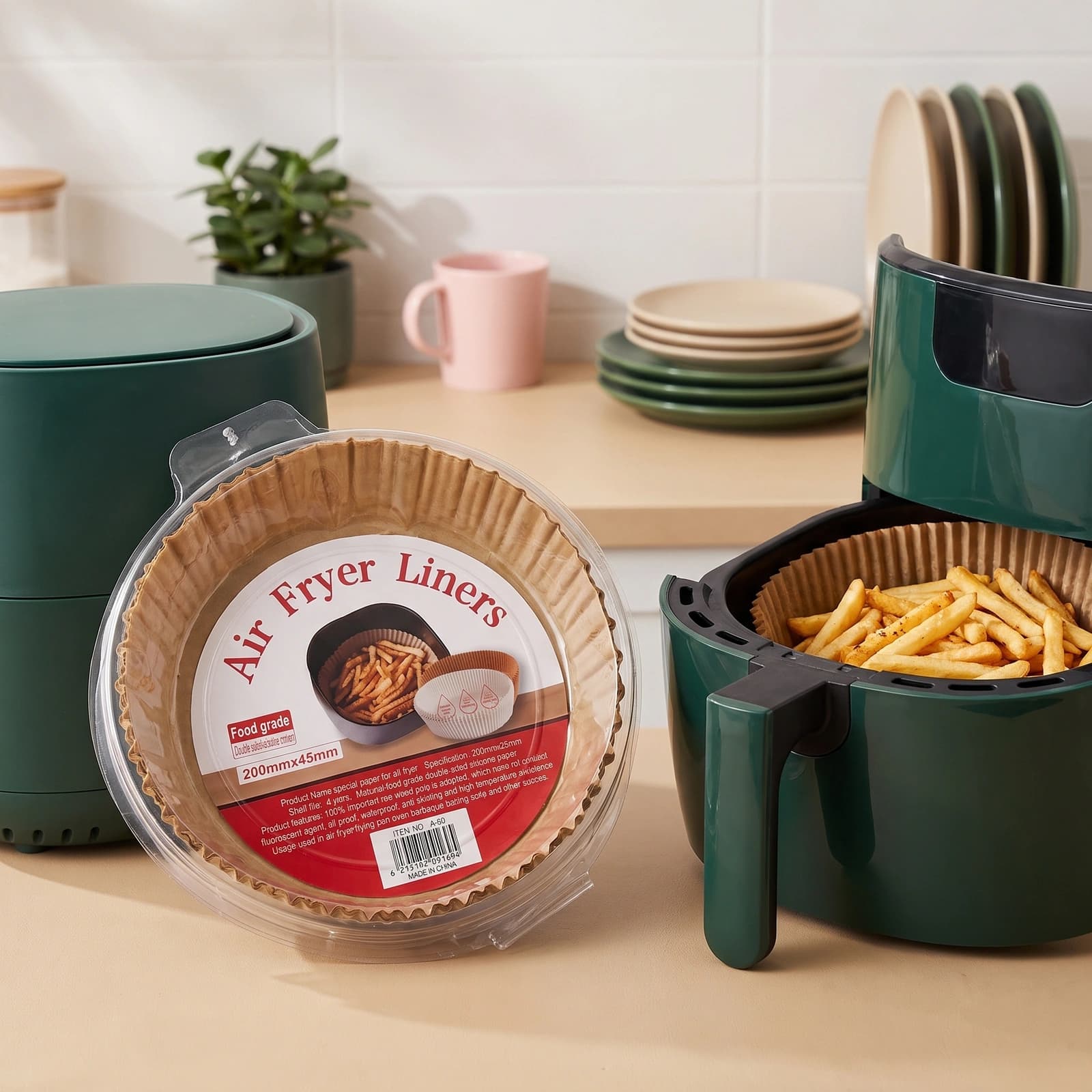 Air Fryer Liners Paper - Round 20cm - Brown - Kitchen essentials
