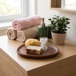 Light brown wood serving tray with an irregular oval shape, featuring natural wood grain, on a white background. - view 5