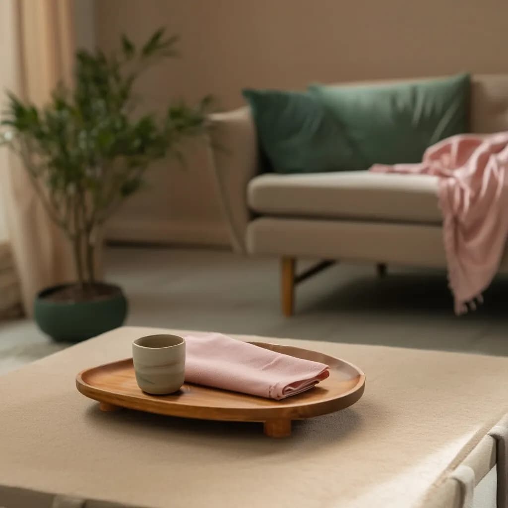 Light brown wood serving tray with an irregular oval shape, featuring natural wood grain, on a white background.